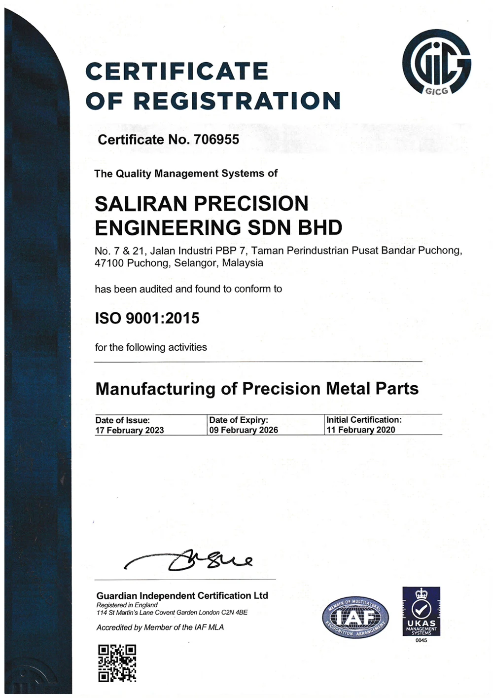 ISO CERTIFICATE 2023-2026